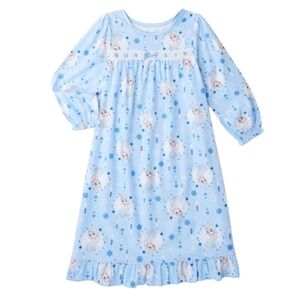 Disney Frozen Toddler Girls Cozy Warm Pajama Long Sleeve Nightie Maxi Nightgown